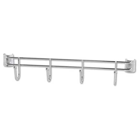 Fine-Line Hook Bars For Wire Shelving- 4 Hooks- 18 in. Deep- Silver, 2PK FI3326518